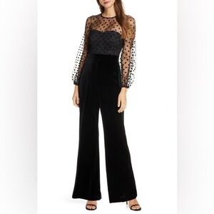NWT Eliza J Dotted Illusion-Top Jumpsuit Size 12